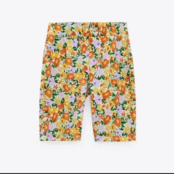 Floral Print Bike Shorts Zara - Picture 3 of 6